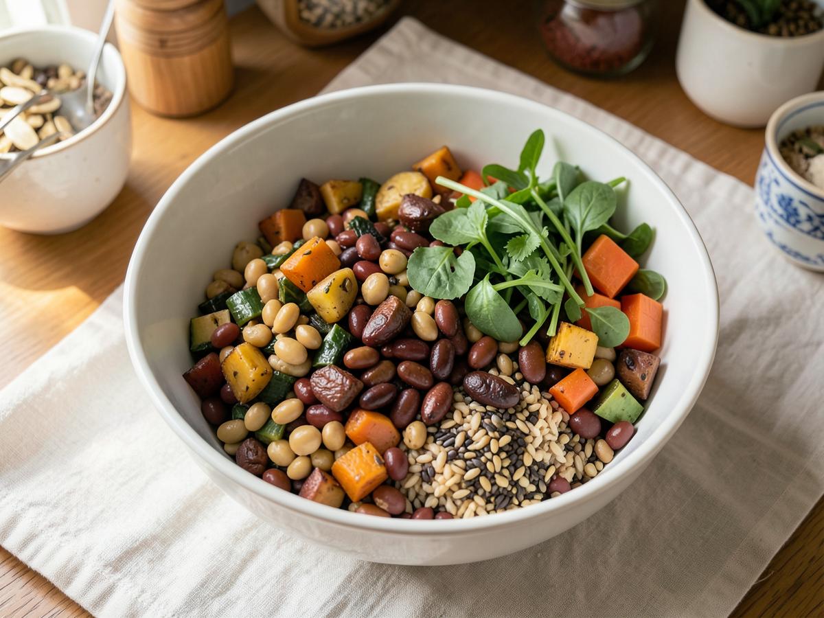 Preparo demonstrativo: Bowl de feijões e legumes assados